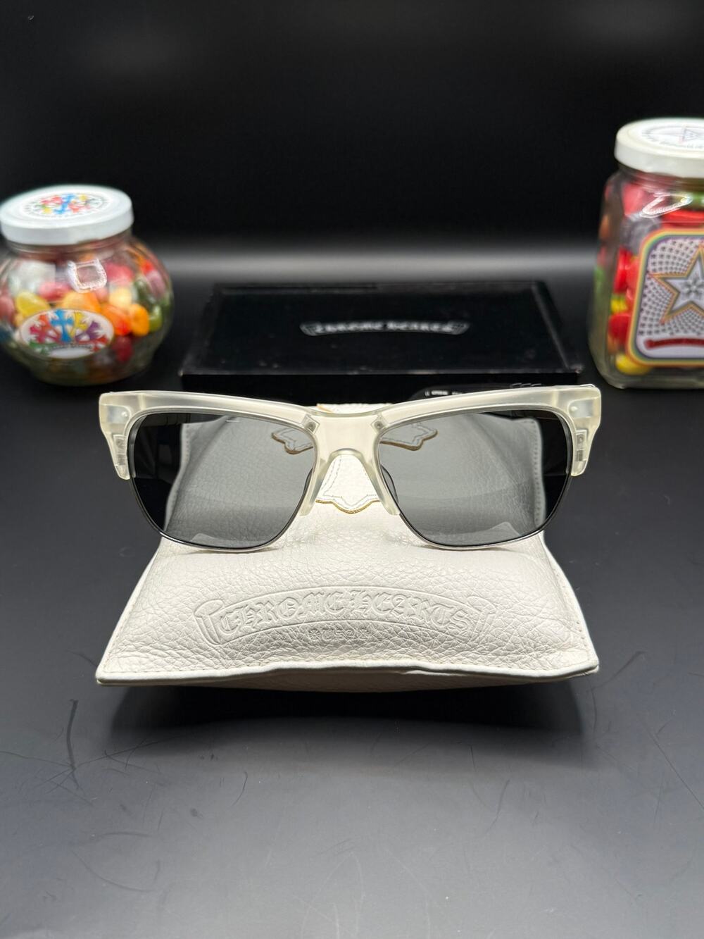 Chrome Hearts Klosterfuck Sunglasses Clear Black 57□17 Rare